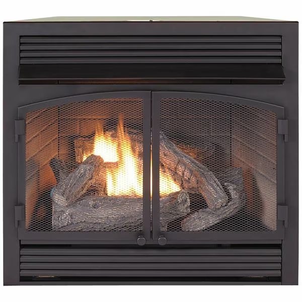 Dual Fuel Ventless Gas Fireplace Insert - 32,000 Btu, T-Stat Cont, Duluth Forge, Mfr#: FDF400T-ZC